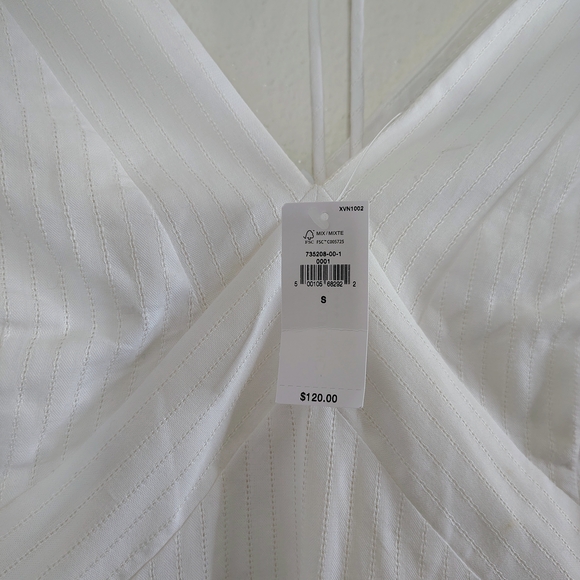 Banana Republic White Mini Dress V-Neck Short Sleeve NWT Size S - Picture 13 of 15